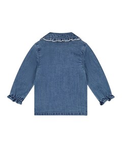 Meisjes blouse lange mouw blauw