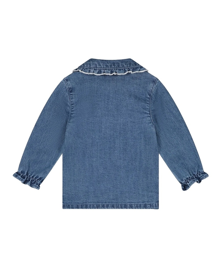 Meisjes blouse lange mouw blauw