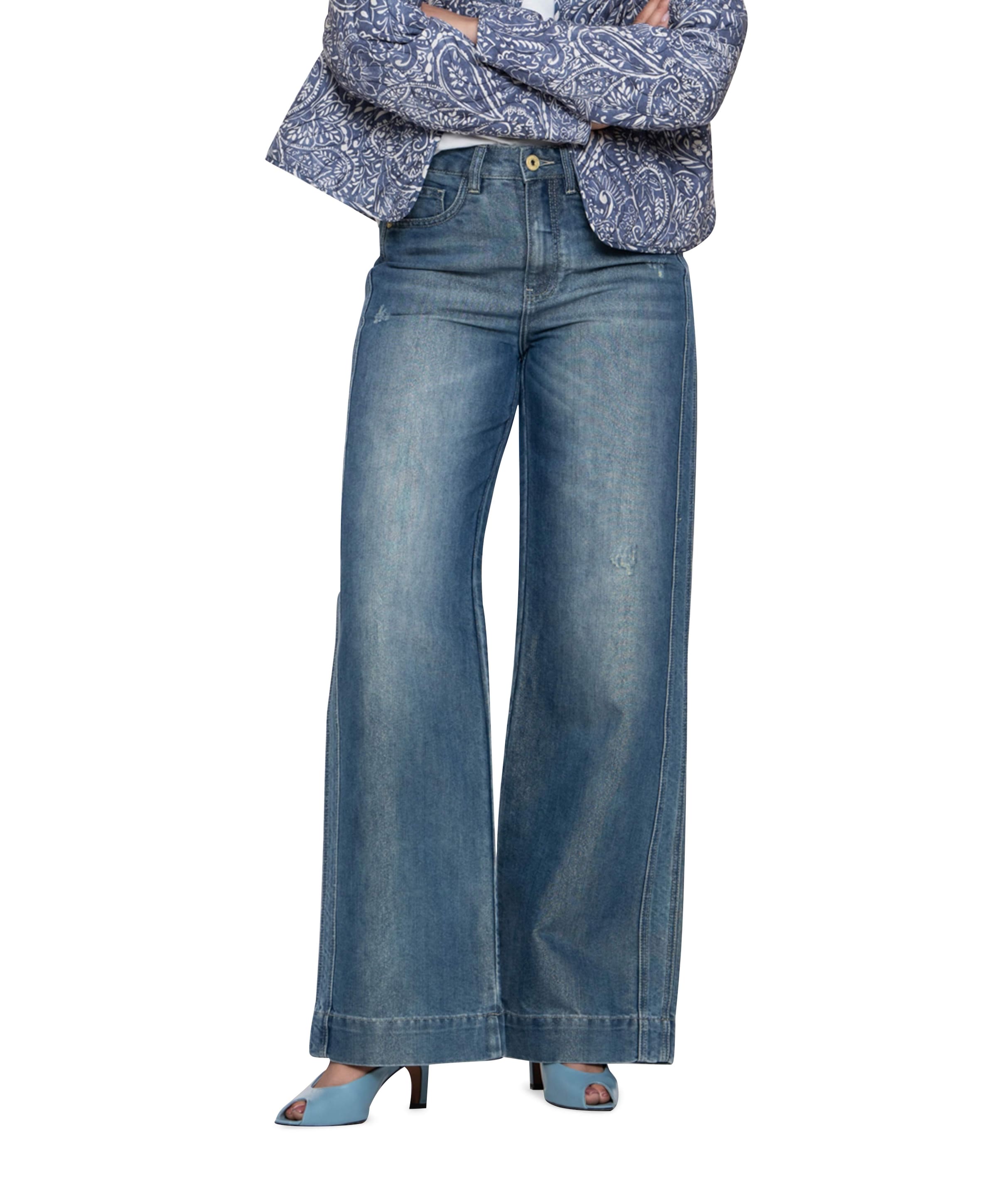 Gold yarn dames jeans blauw