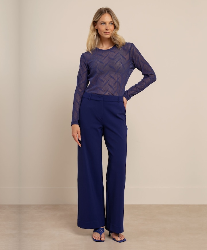 Dames longsleeve blauw