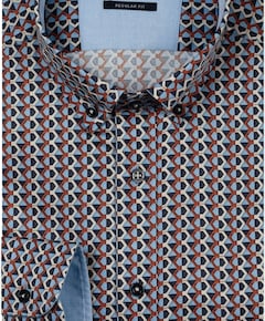 Heren overhemd lange mouw blauw