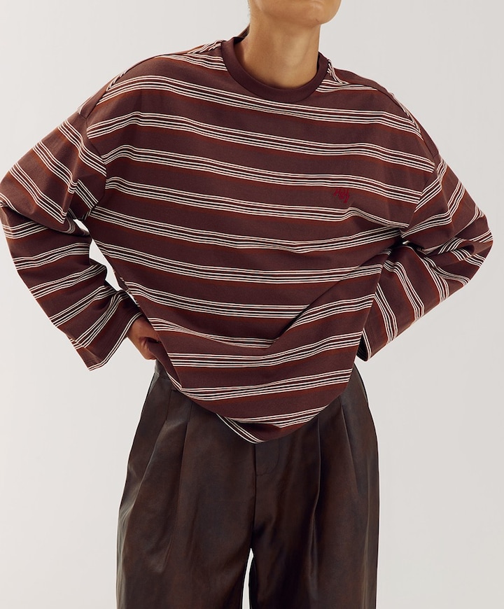 Dames longsleeve bruin