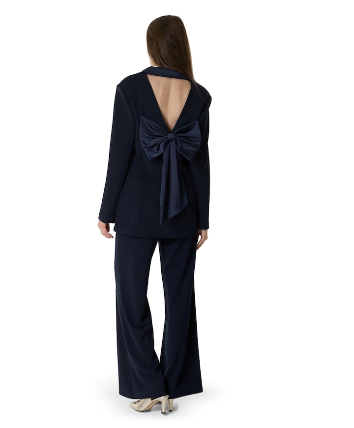 Knit dames broek blauw