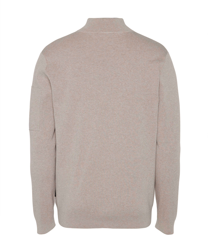 Heren trui met rits beige