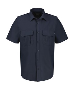 Heren overhemd korte mouw blauw