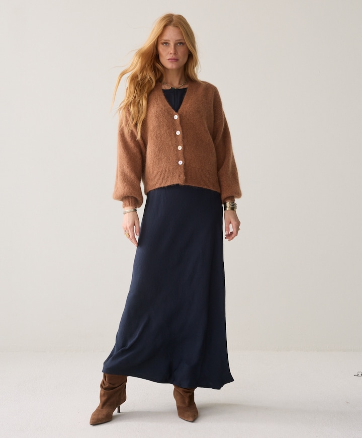 Dames vest bruin