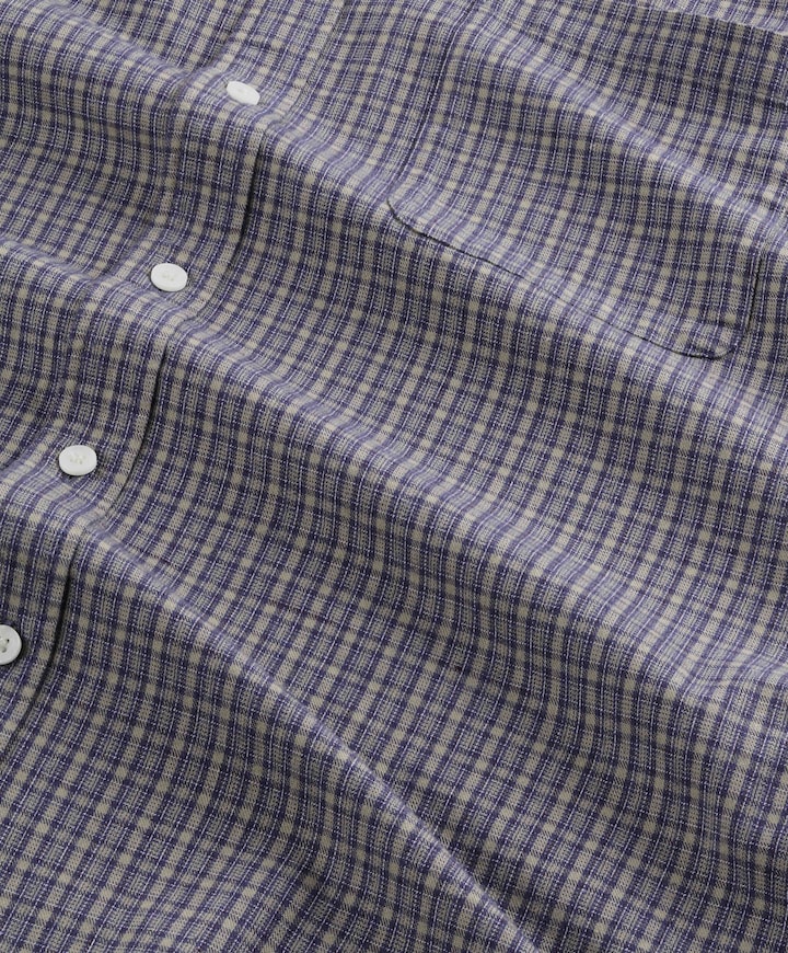 Heren overhemd lange mouw blauw