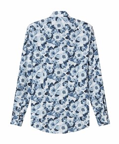 Heren overhemd lange mouw blauw