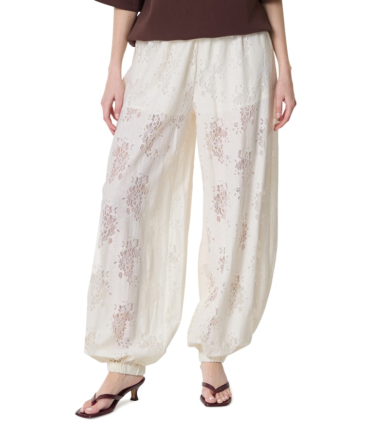 Bella Lace Harem Tall dames broek ecru