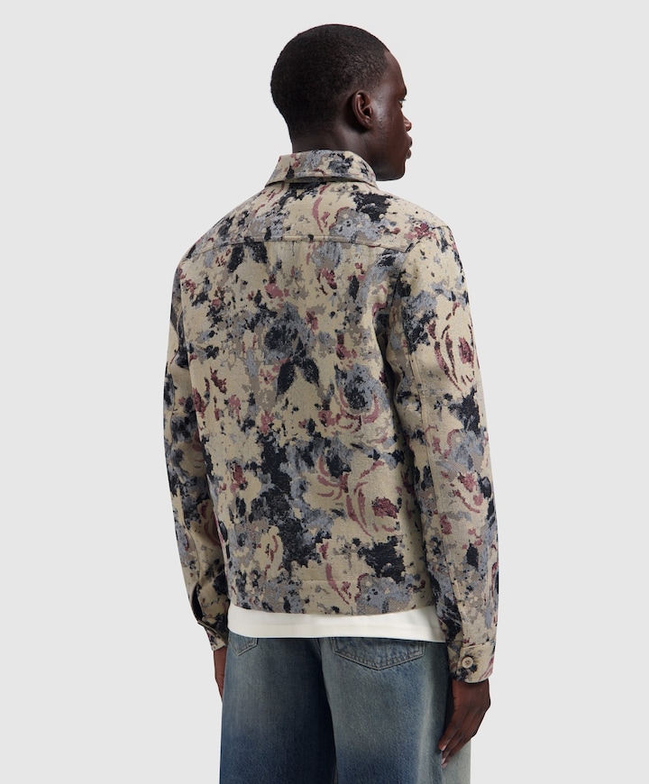 Heren overhemd lange mouw beige