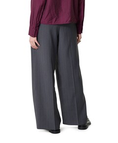 ONLAGGIE LIFE MW PINSTRIPE WIDE broek grijs