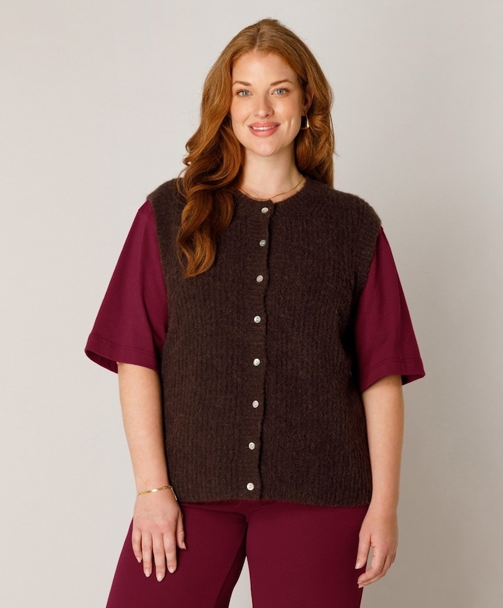Dames vest bruin