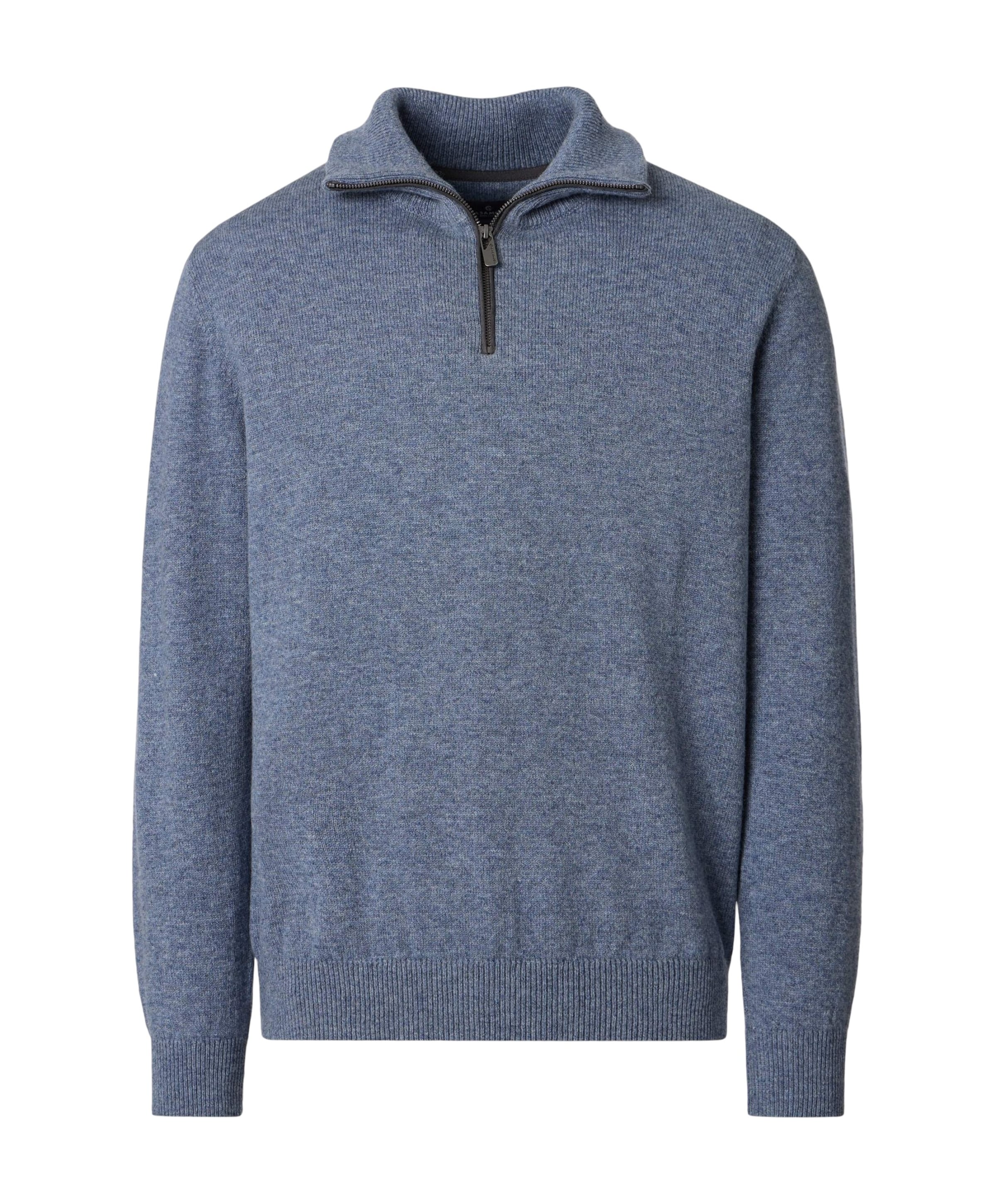 Heren trui met rits blauw