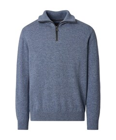 Heren trui met rits blauw
