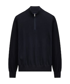 Heren trui met rits blauw