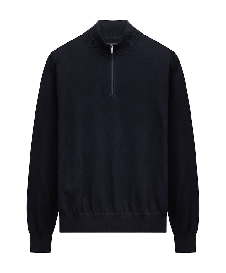 Heren trui met rits blauw