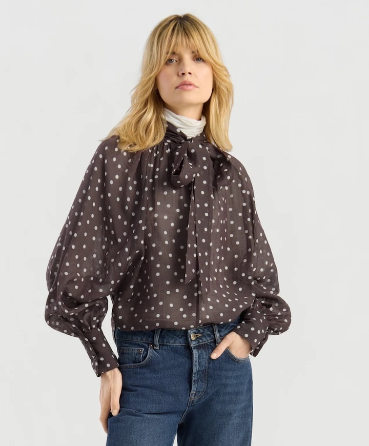 Dames blouse bruin