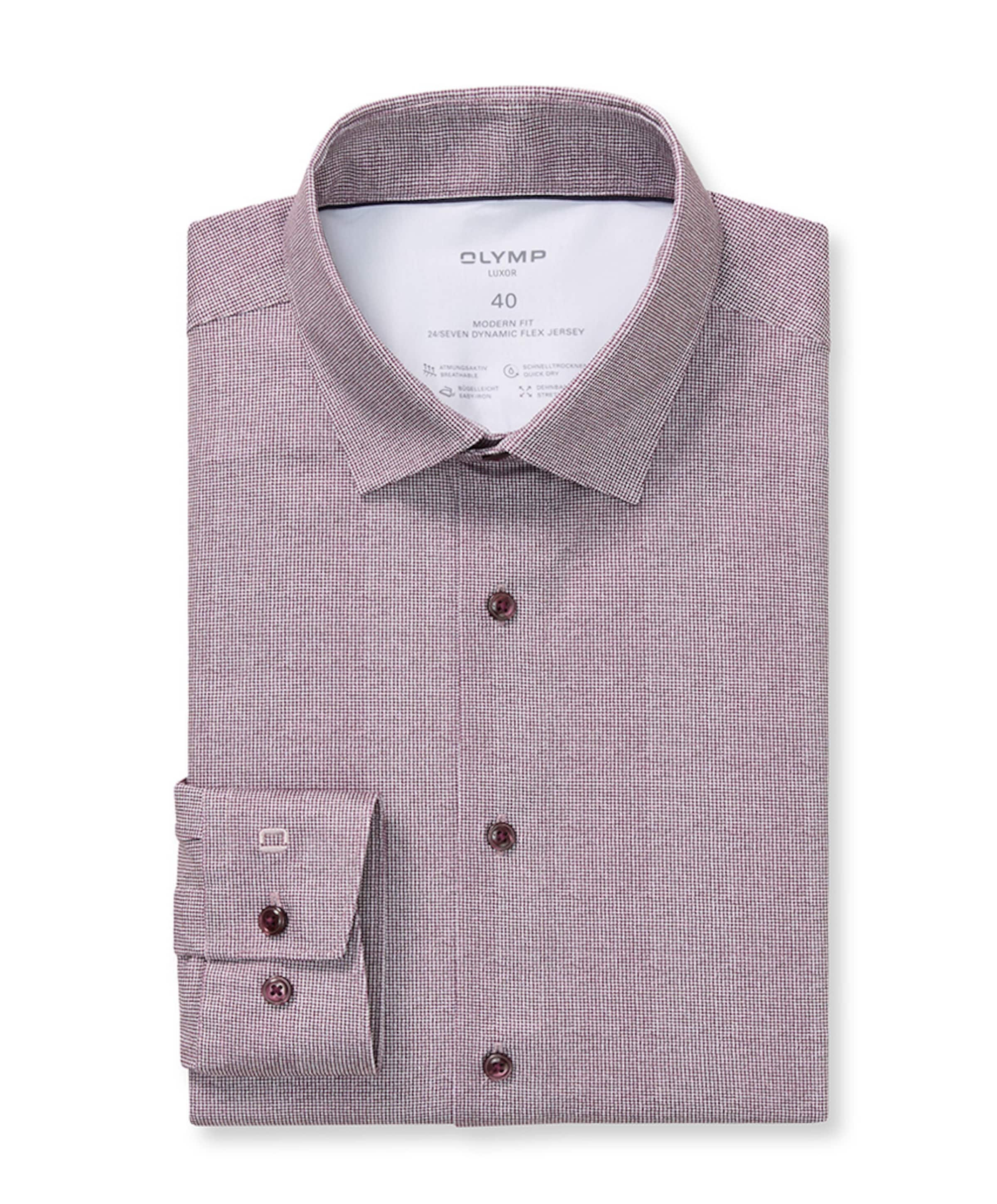 Heren overhemd lange mouw paars