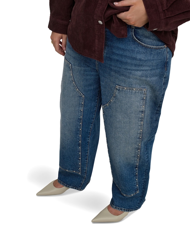 CARZOEY MW BARREL STUDS DOT502 dames jeans blauw