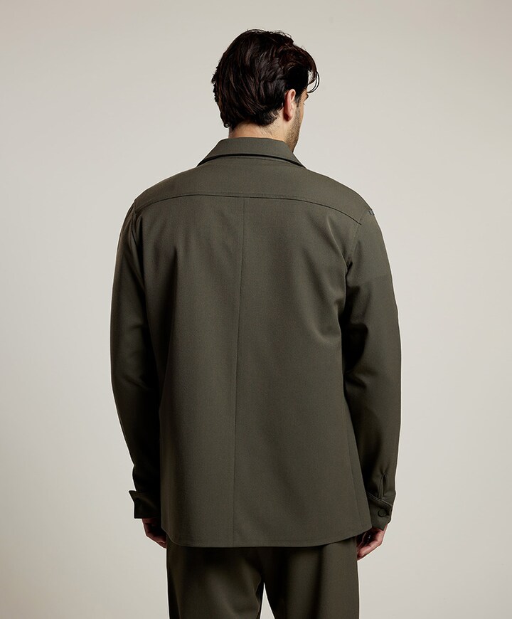 Heren overhemd lange mouw groen