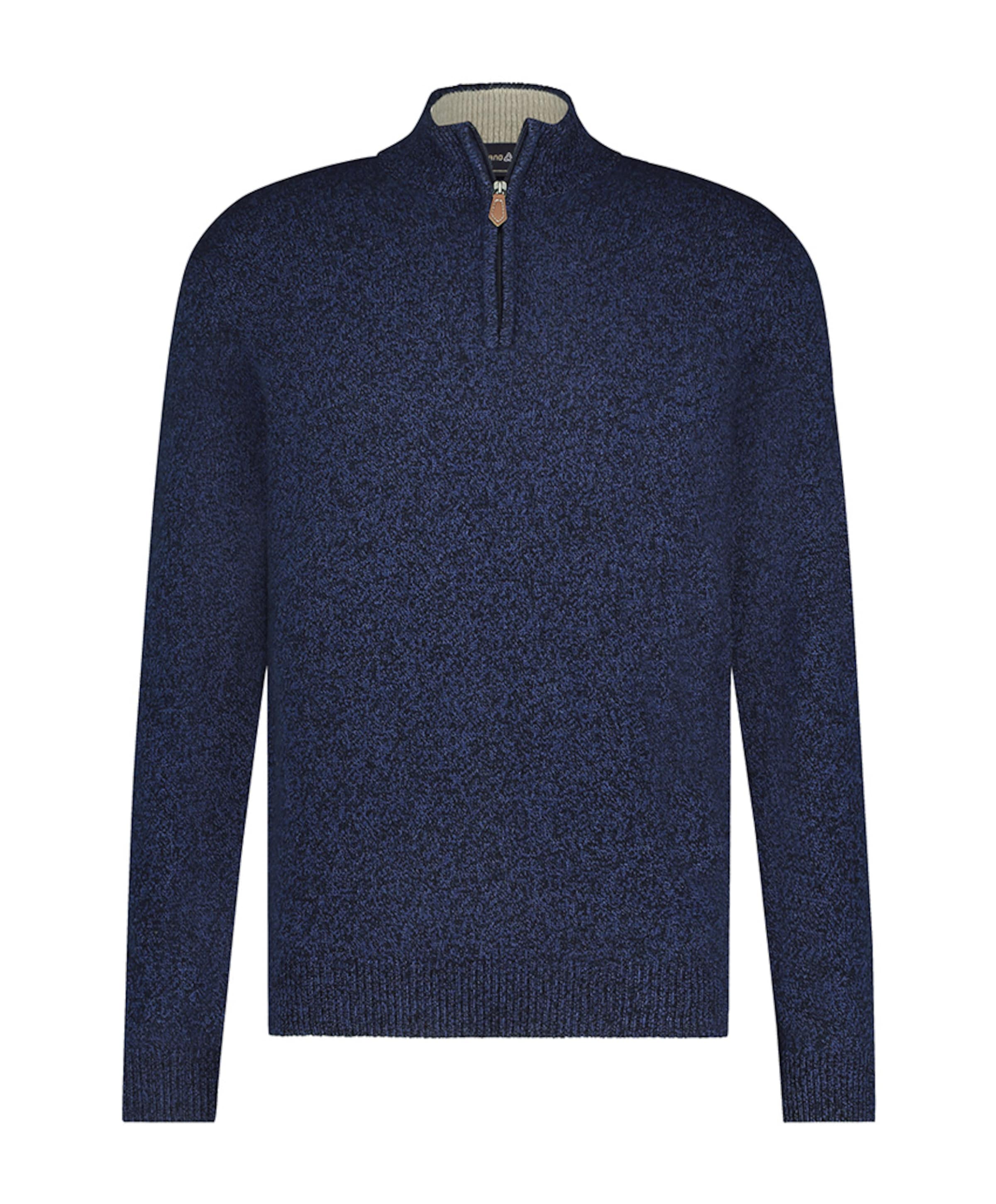 Heren trui met rits blauw