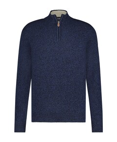 Heren trui met rits blauw