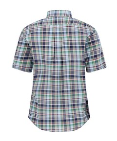 Heren overhemd korte mouw blauw