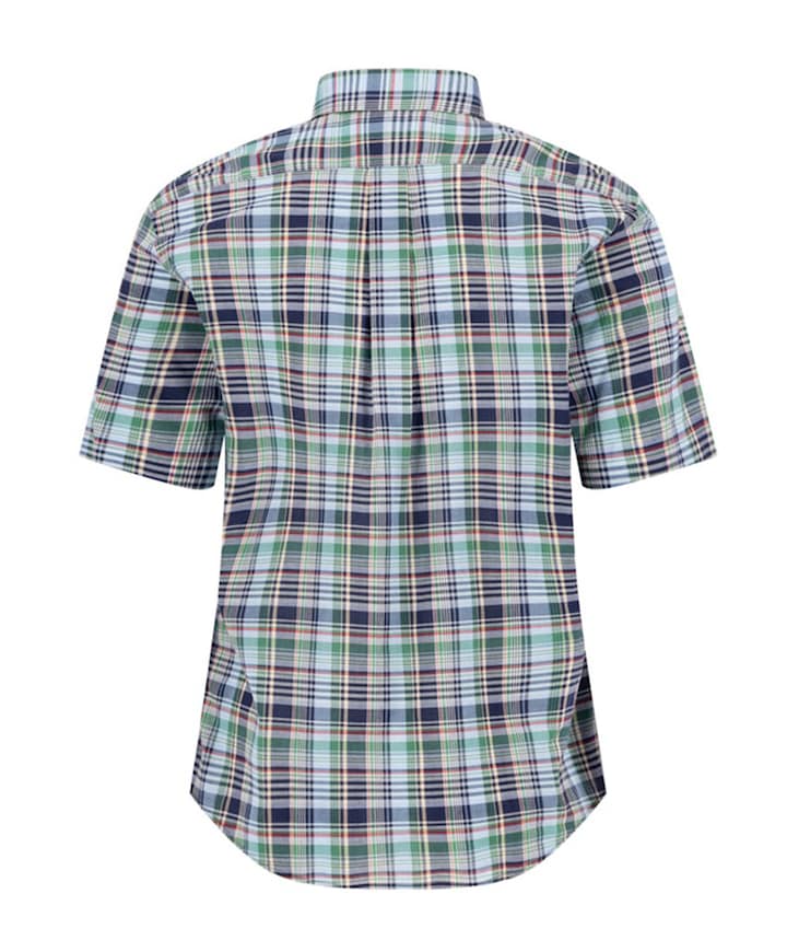 Heren overhemd korte mouw blauw