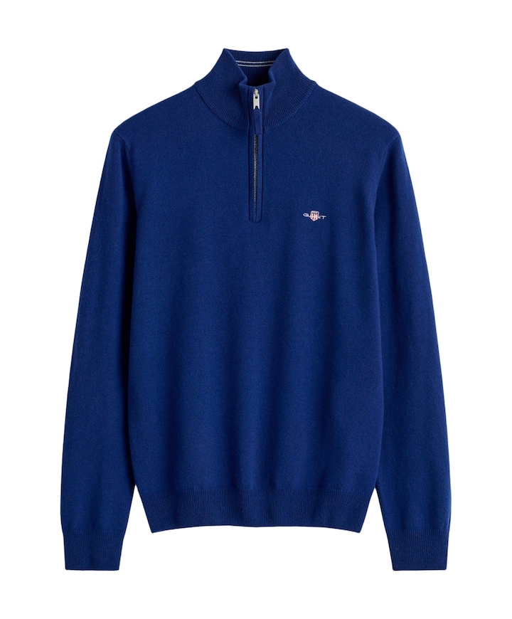 Heren trui met rits blauw