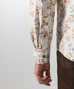 Heren overhemd lange mouw beige