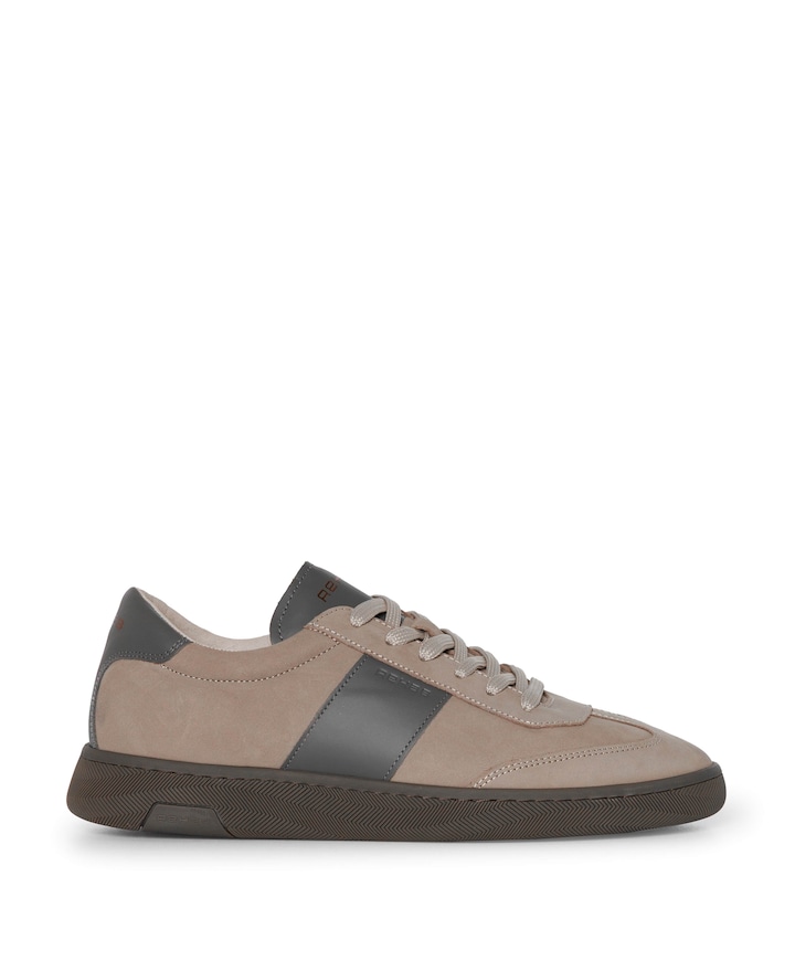 ZACK NUB LTHR heren sneakers beige