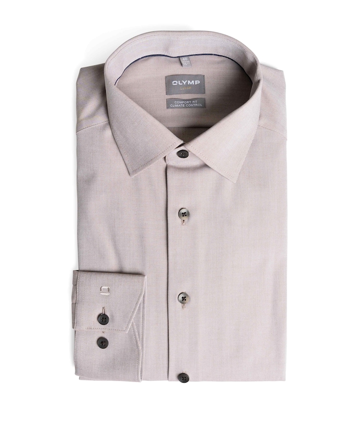 Overhemd lange mouw beige