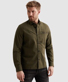 Heren overhemd lange mouw groen