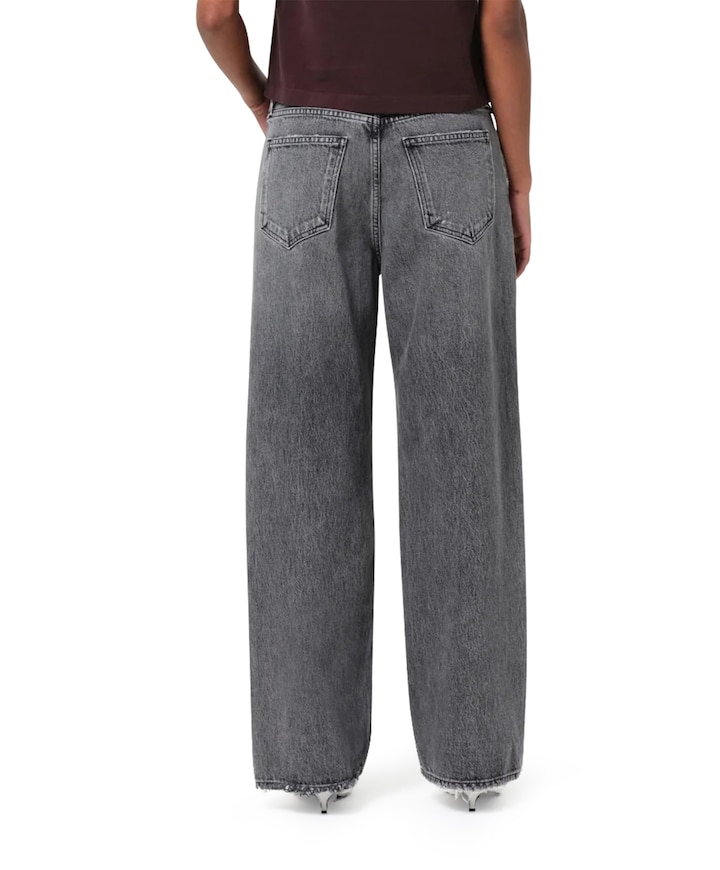 Low slung baggy dames jeans grijs