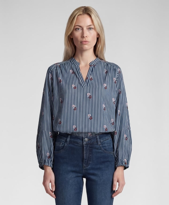 Dames blouse blauw