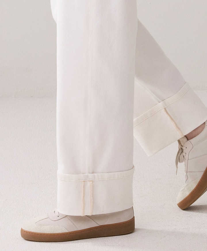 Jeans loose fit Comfi cotton twill dames jeans wit