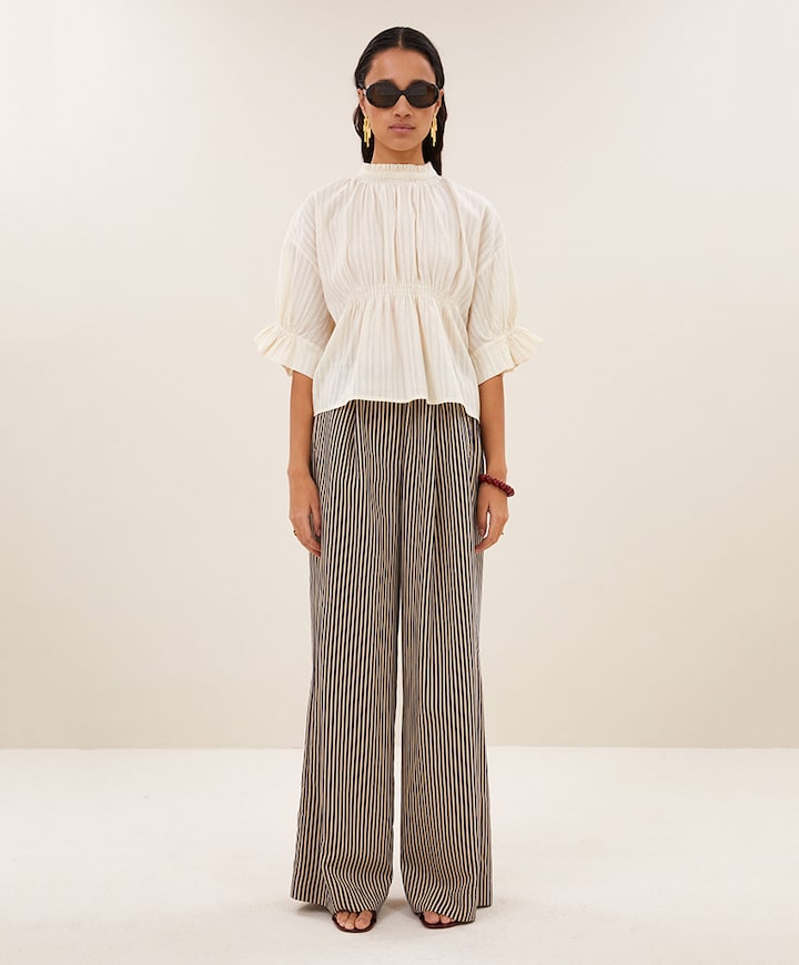 Dames blouse beige