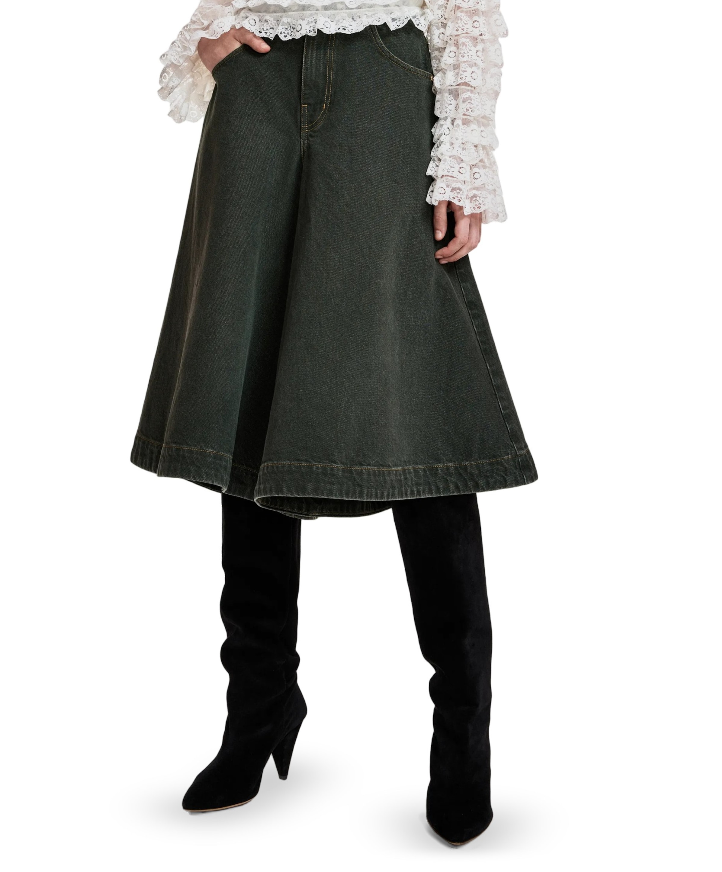 Karry Colour Denim dames bermuda groen