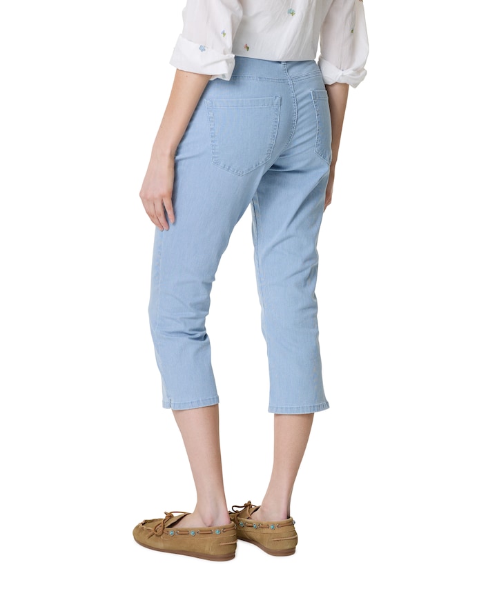 Sissy Fancy Chambray L23 dames capri broek blauw