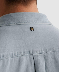 Heren overhemd lange mouw blauw