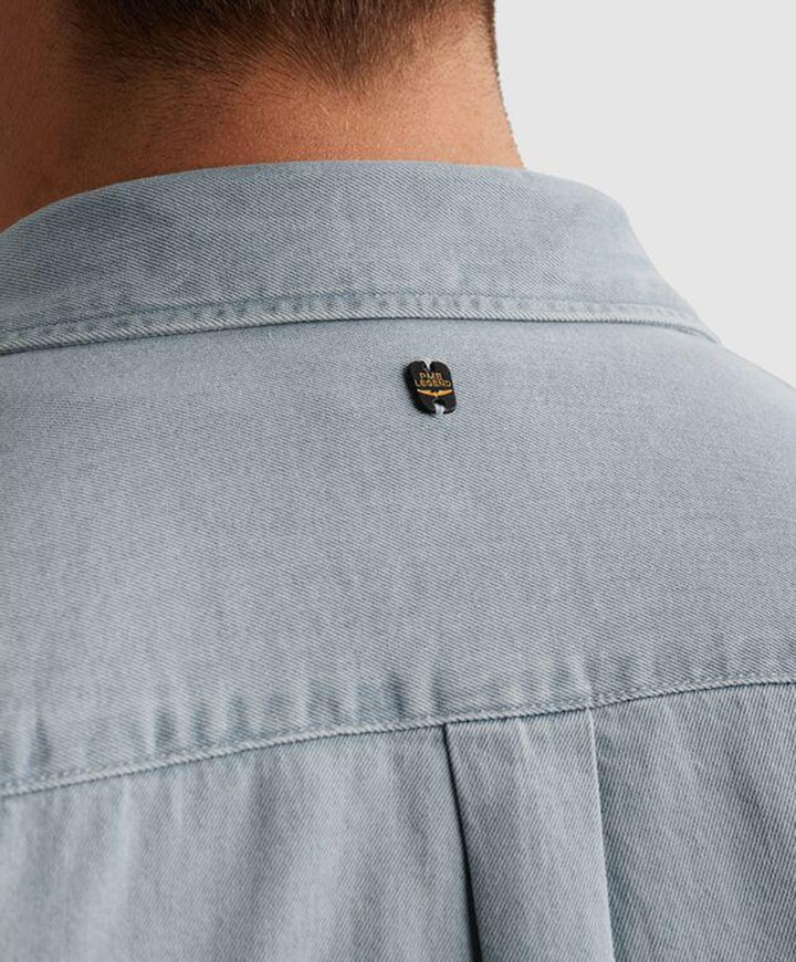 Heren overhemd lange mouw blauw