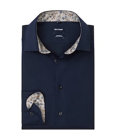 Heren overhemd lange mouw blauw