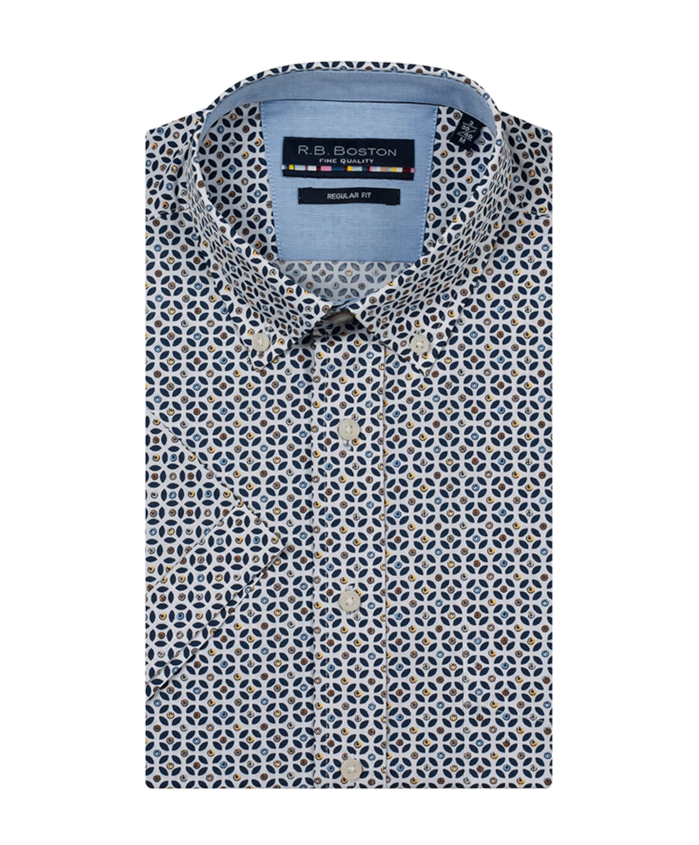 Heren overhemd korte mouw ecru