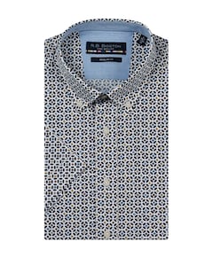 Heren overhemd korte mouw ecru