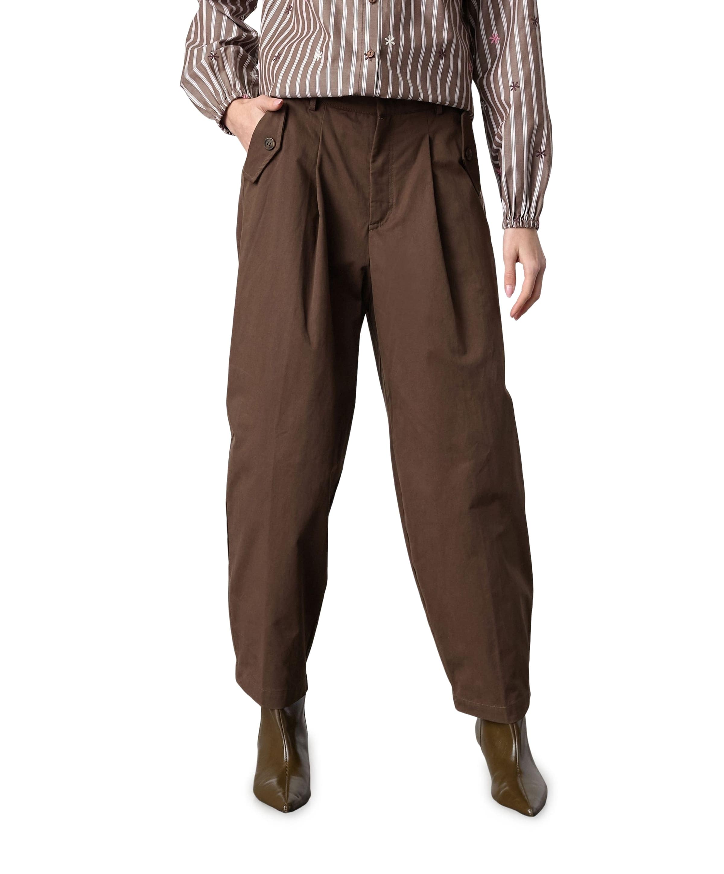 EDITH-PA dames broek bruin