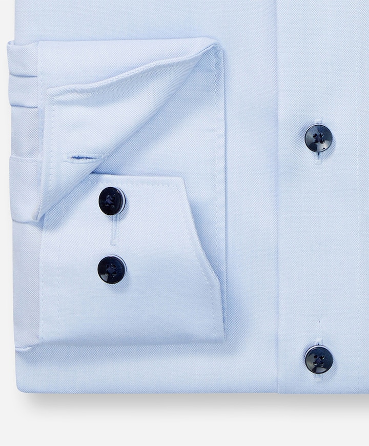 Heren overhemd lange mouw blauw