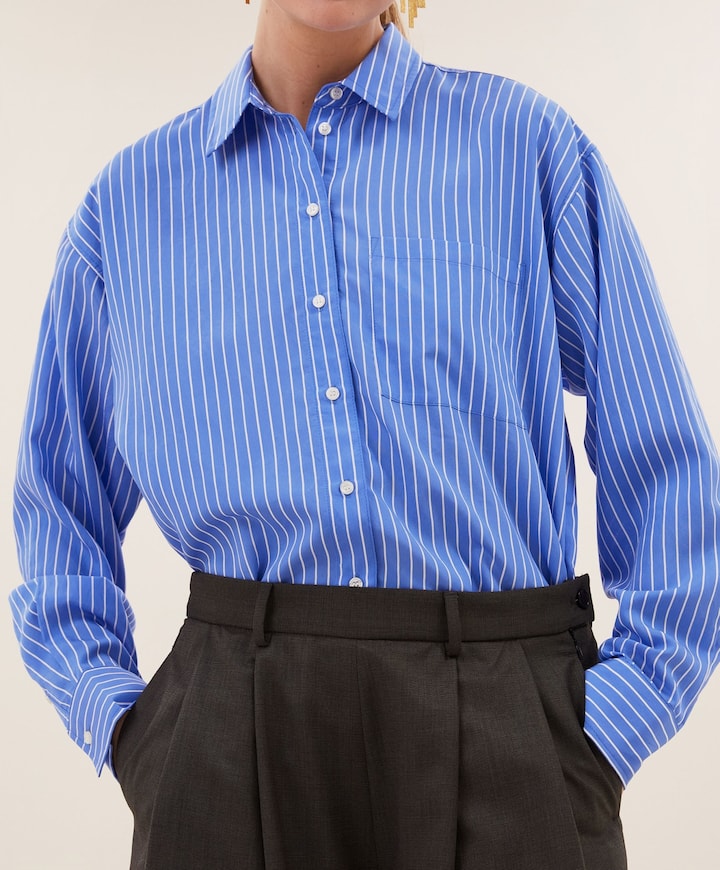 Dames blouse blauw