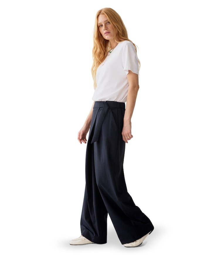 Pinstripe small dames broek blauw