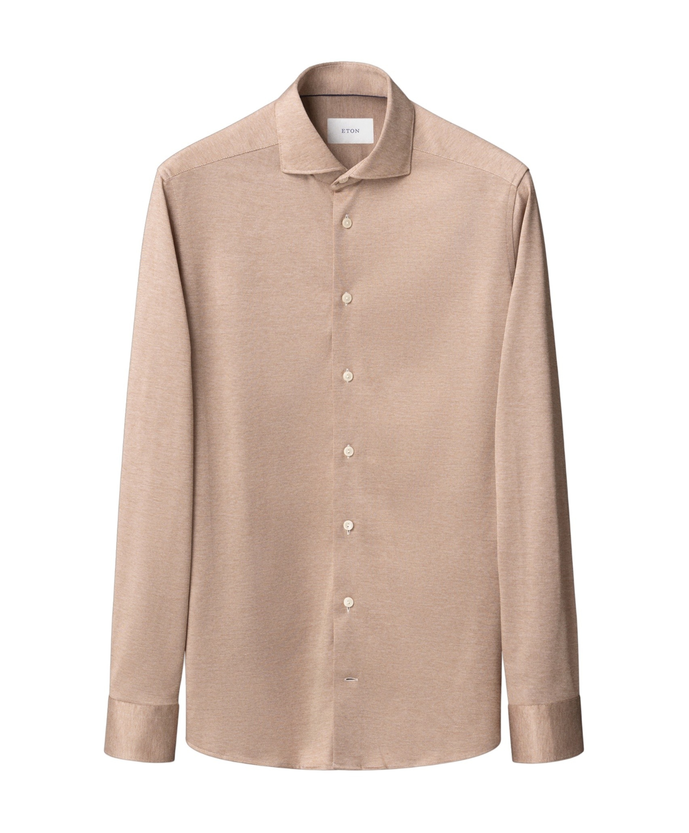 Heren overhemd lange mouw beige