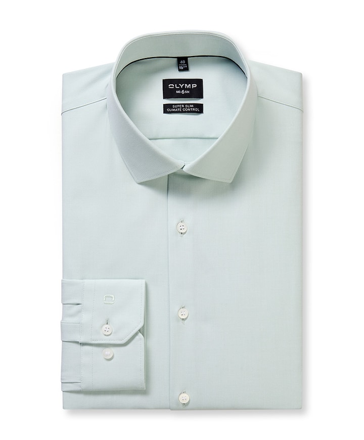 Heren overhemd lange mouw groen